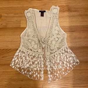 Vintage Crochet And Lace Vest